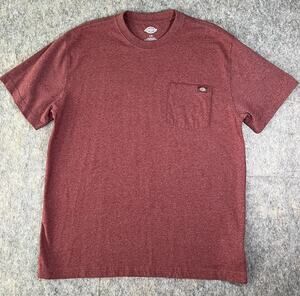 Dickies Burgundy Heather Pocket T-Shirt / Mens L Large / Short Sleeve